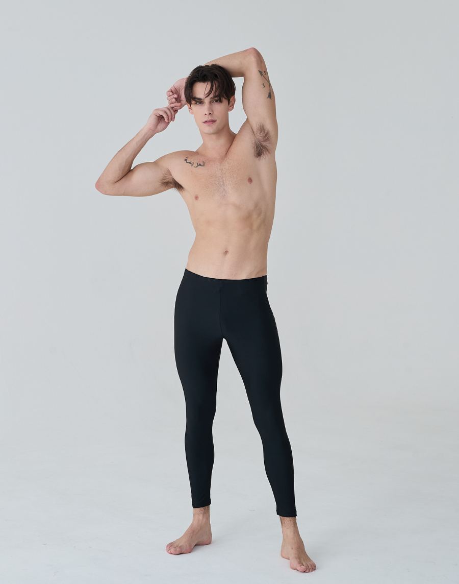 Haolang 經典黑防曬長泳褲