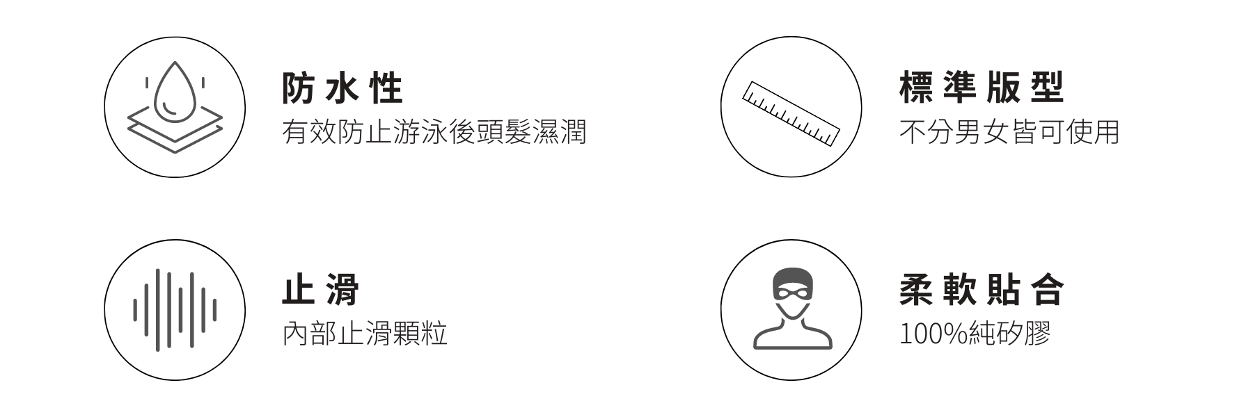 Haolang 防水矽膠泳帽