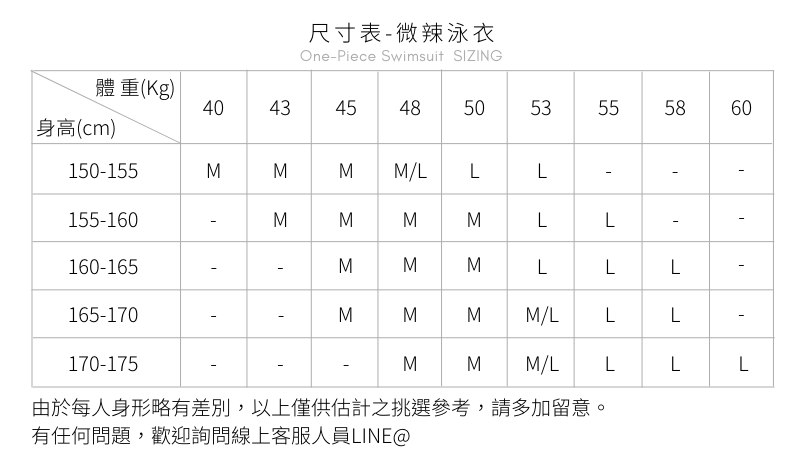 官網 尺寸表 -公版.png Haolang 微辣泳衣尺寸