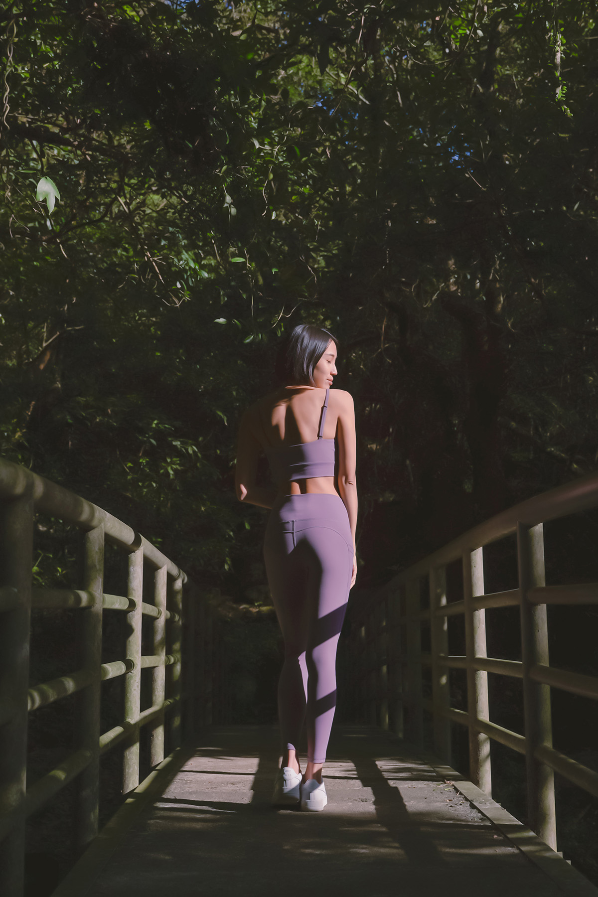 Haolang 紫色運動緊身褲