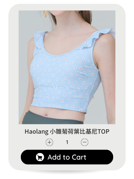 Haolang 薰衣草紫荷葉比基尼TOP