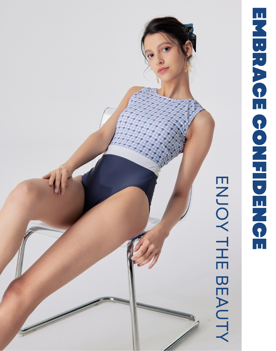 Haolang 高腰連身三角泳衣