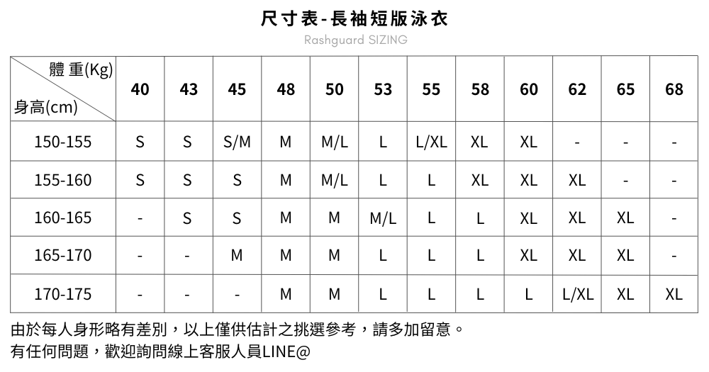 浩浪-長袖短版泳衣S-XL
