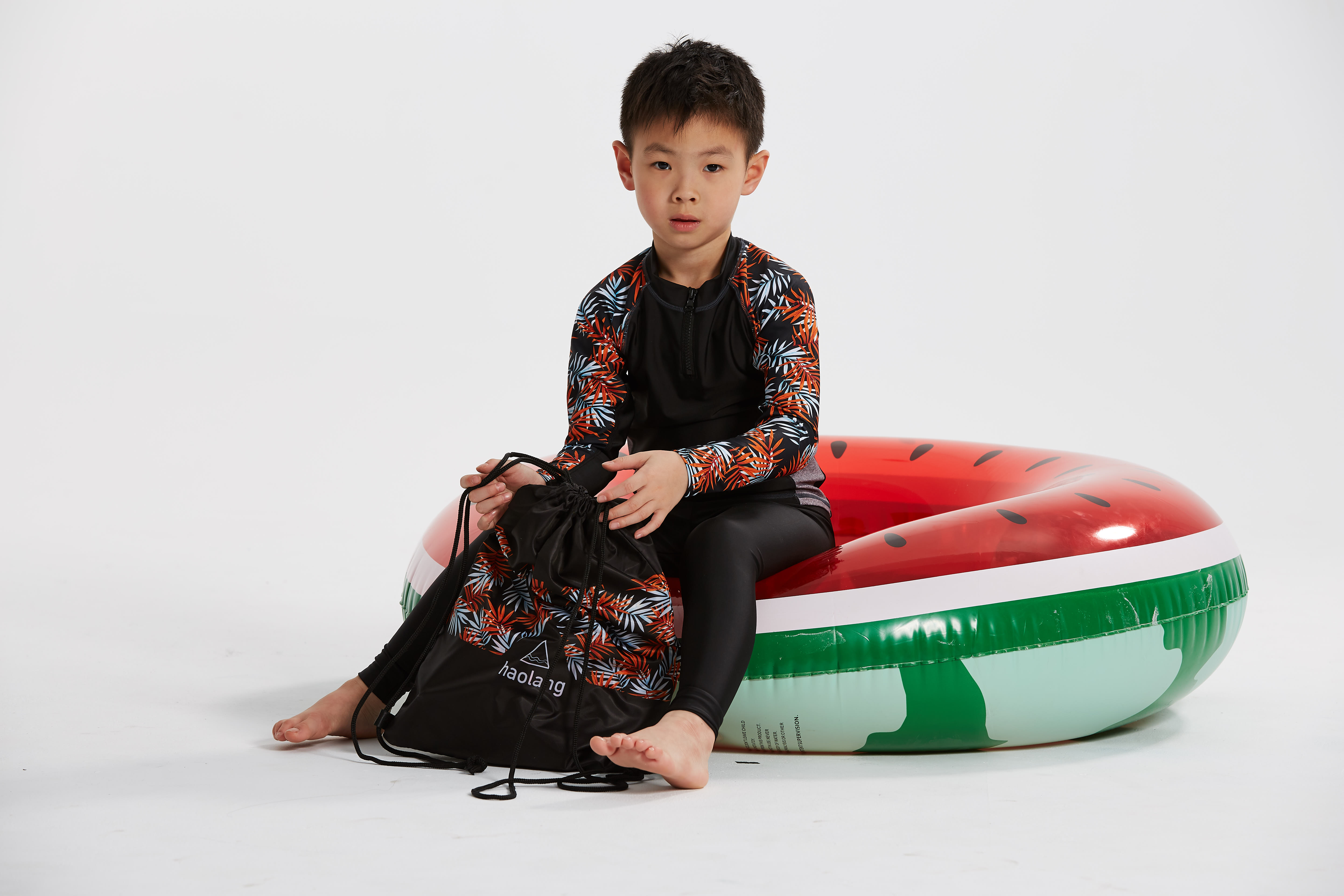 Haolang 兒童長袖拉鍊泳衣