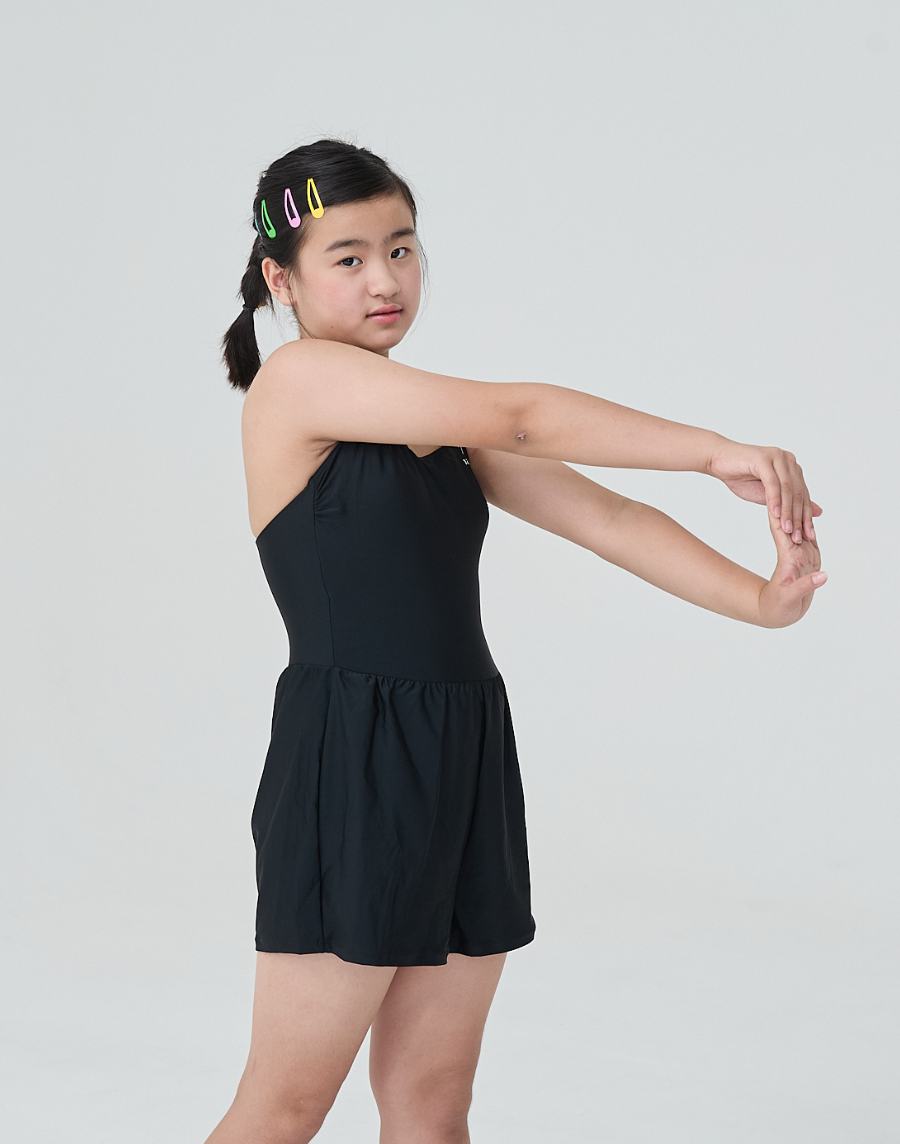 haolang 經典黑色連身泳衣