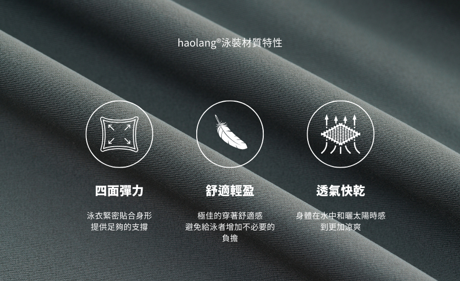 haolang®泳裝材質特性-炭灰綠