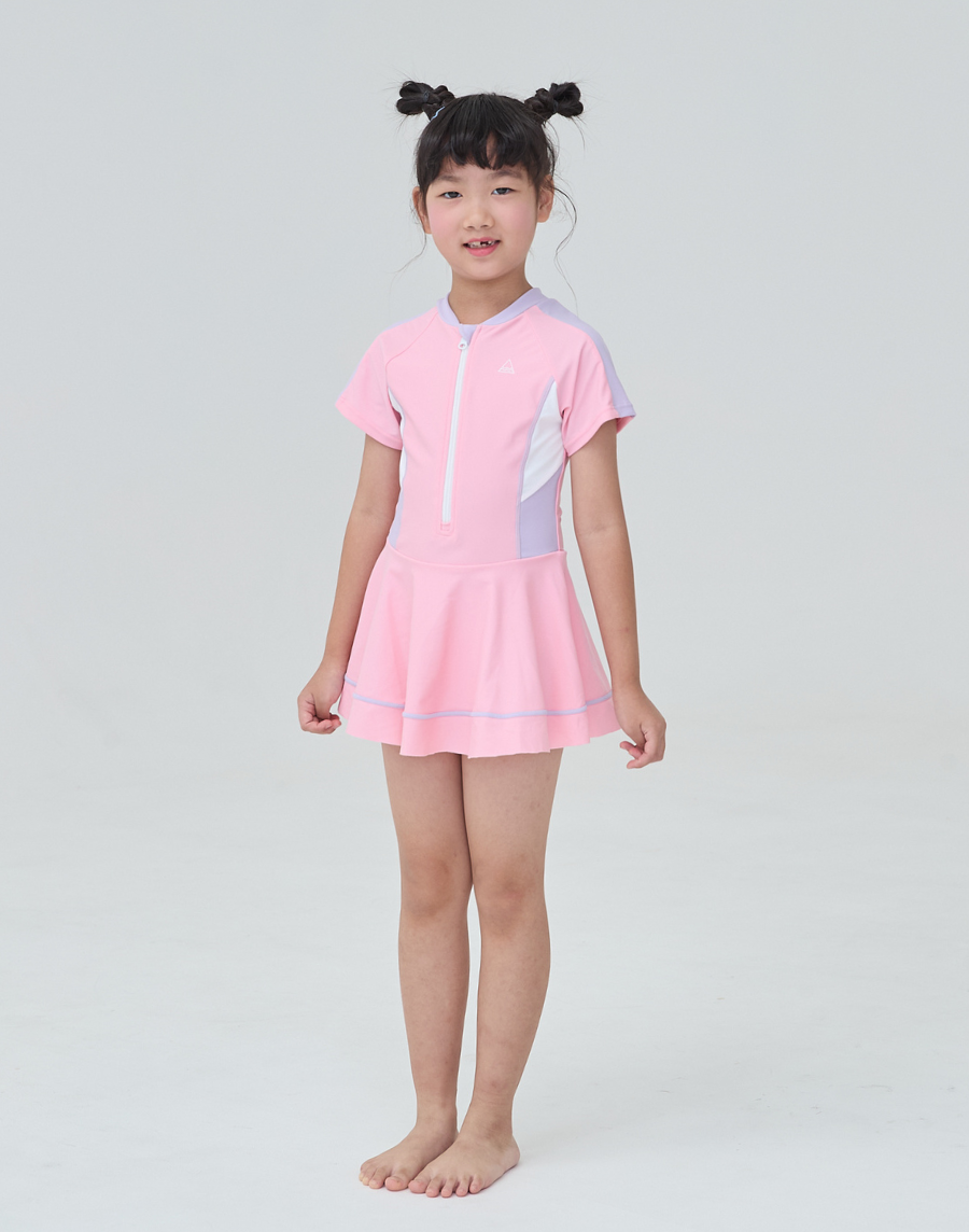 Haolang女童拉鍊連身裙泳衣