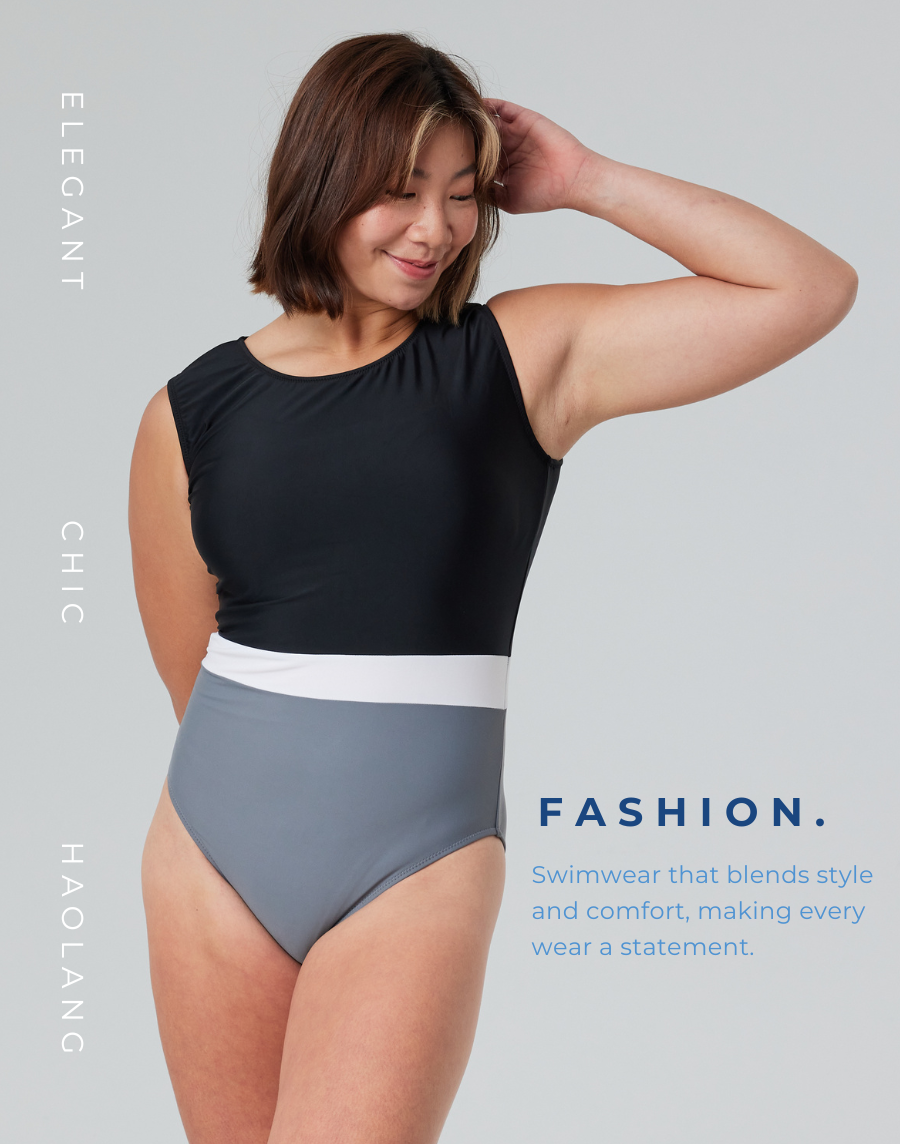 Haolang 高腰連身三角泳衣