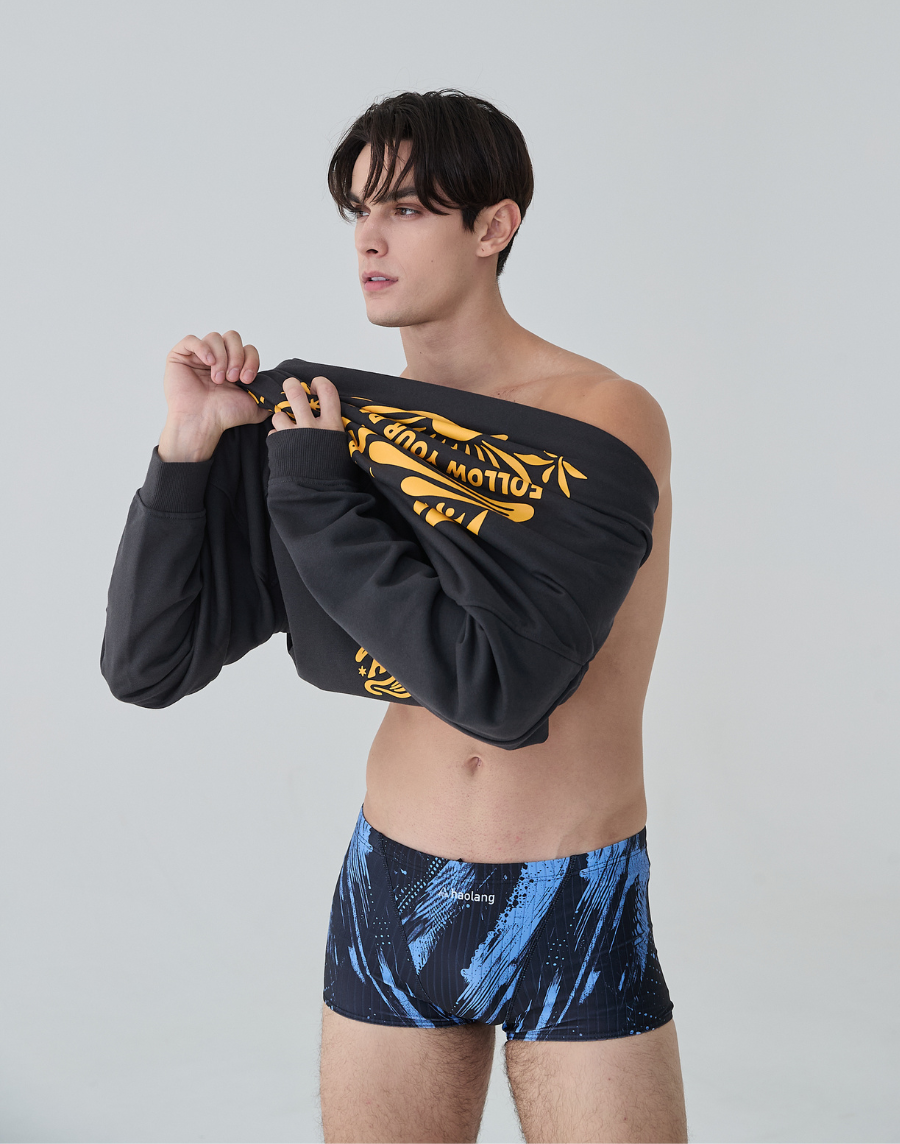 Haolang 寬版深灰色大學T