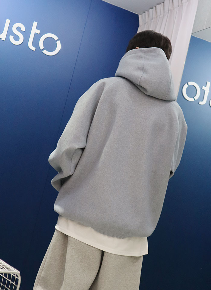 【 Giusto 】混羊毛單暗釦連帽上衣7