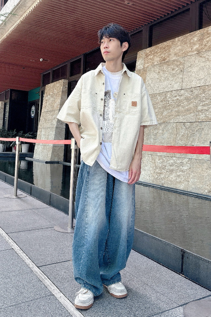 【 Giusto 】刷色牛仔立體氣球褲型寬褲10