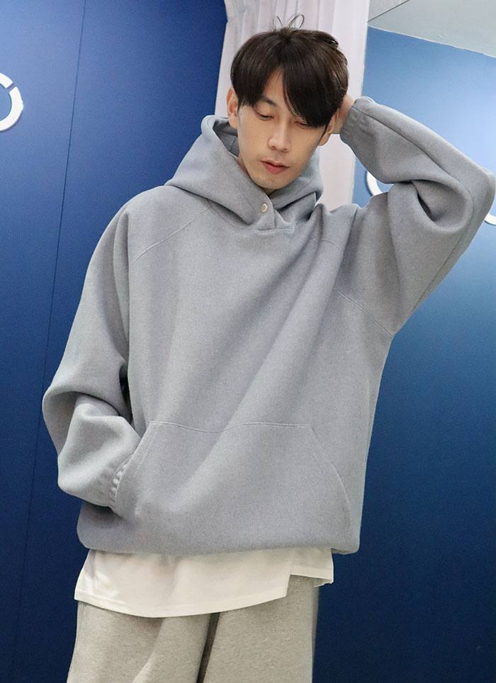 【 Giusto 】混羊毛單暗釦連帽上衣