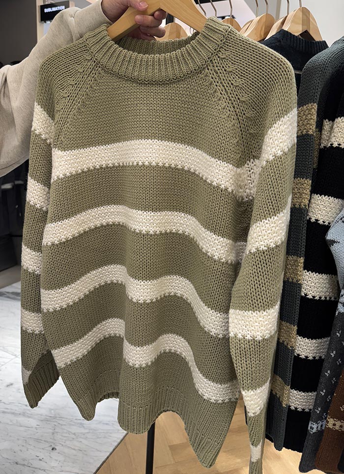 【 Giusto 】厚磅橫條針織上衣