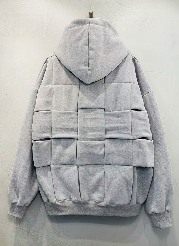 【 Giusto 】厚寬格交錯厚磅連帽上衣