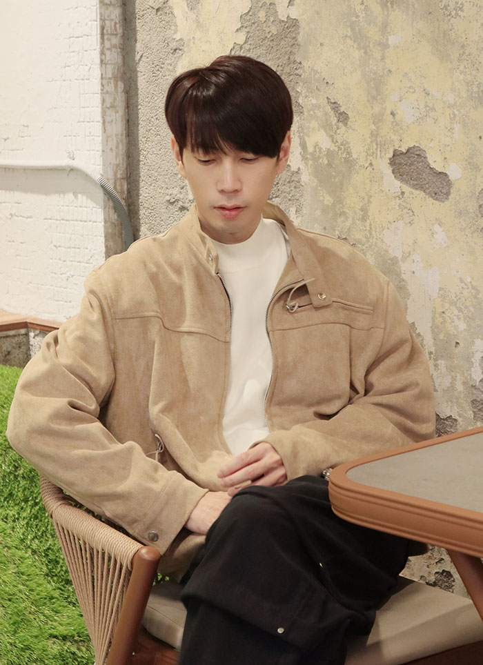 【 Giusto 】麂皮雙拉鏈質感軟料外套