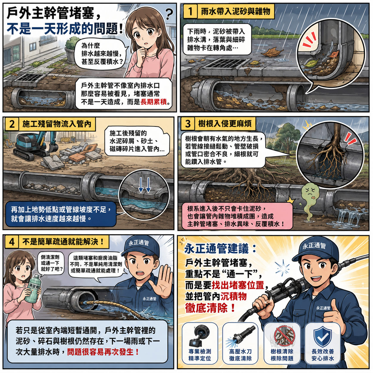 屏東通管 高壓水刀 戶外主幹管清洗