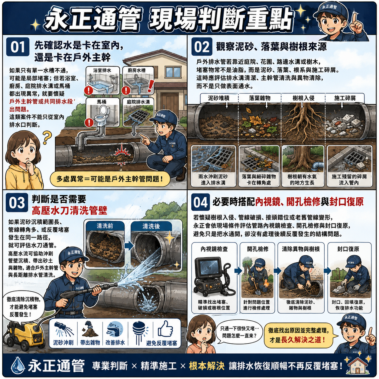 永正通管 高壓水刀 管路內視鏡 主幹管清洗