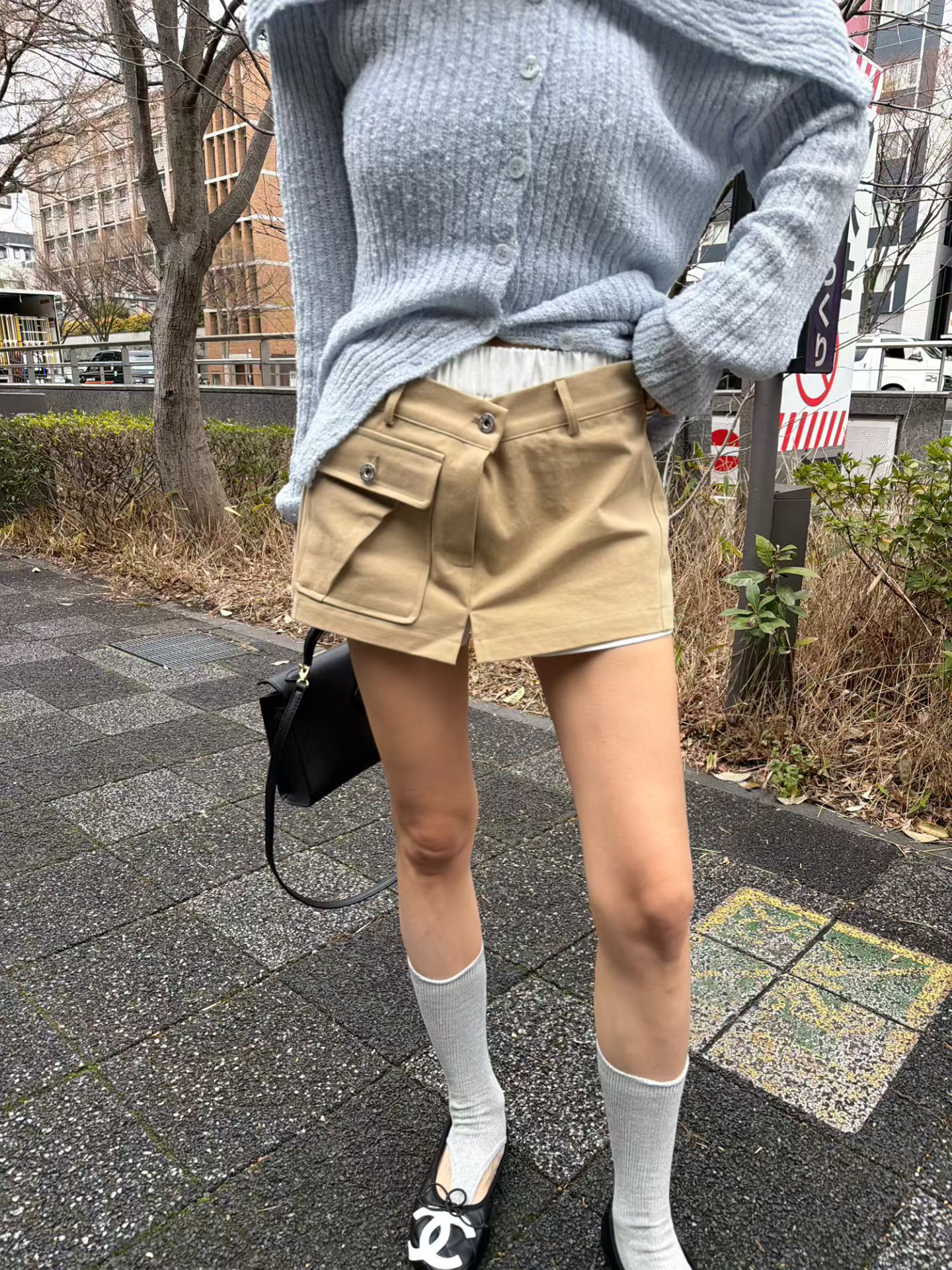 ♡正韓♡斜紋布大口袋短褲裙6