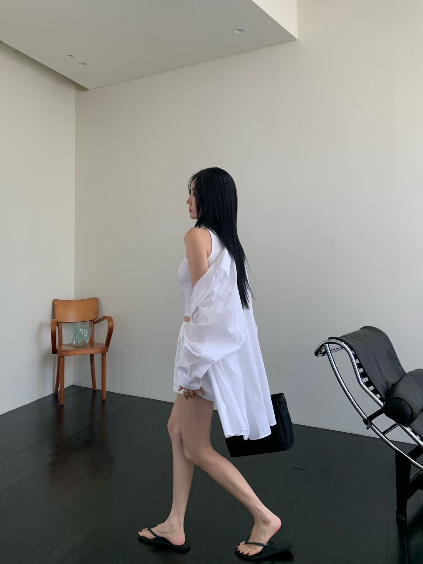 ♡正韓♡不易皺前短後長襯衫12