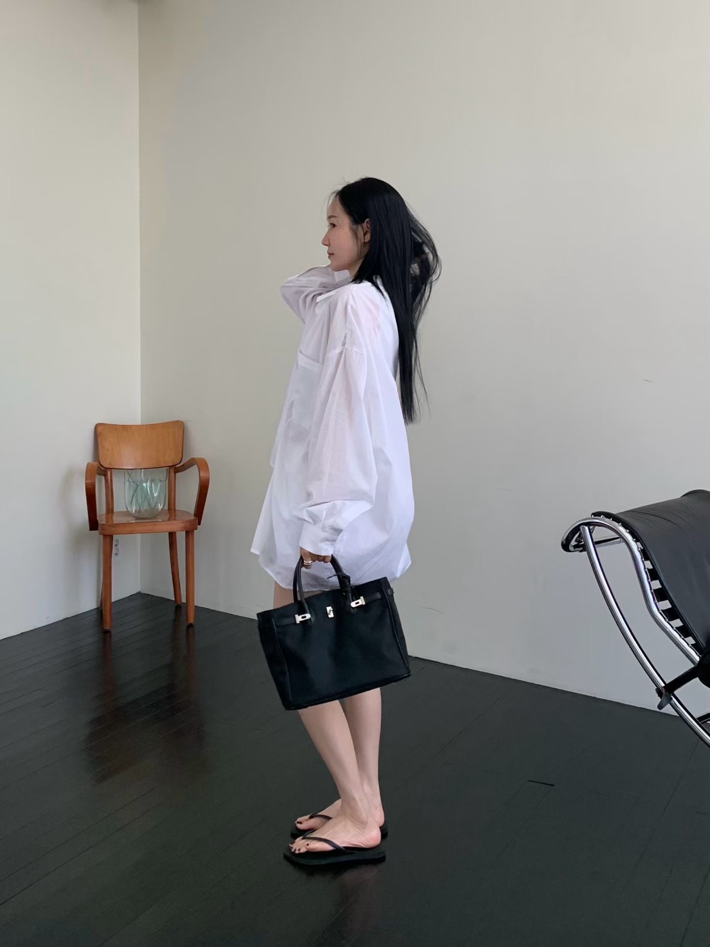 ♡正韓♡不易皺前短後長襯衫8