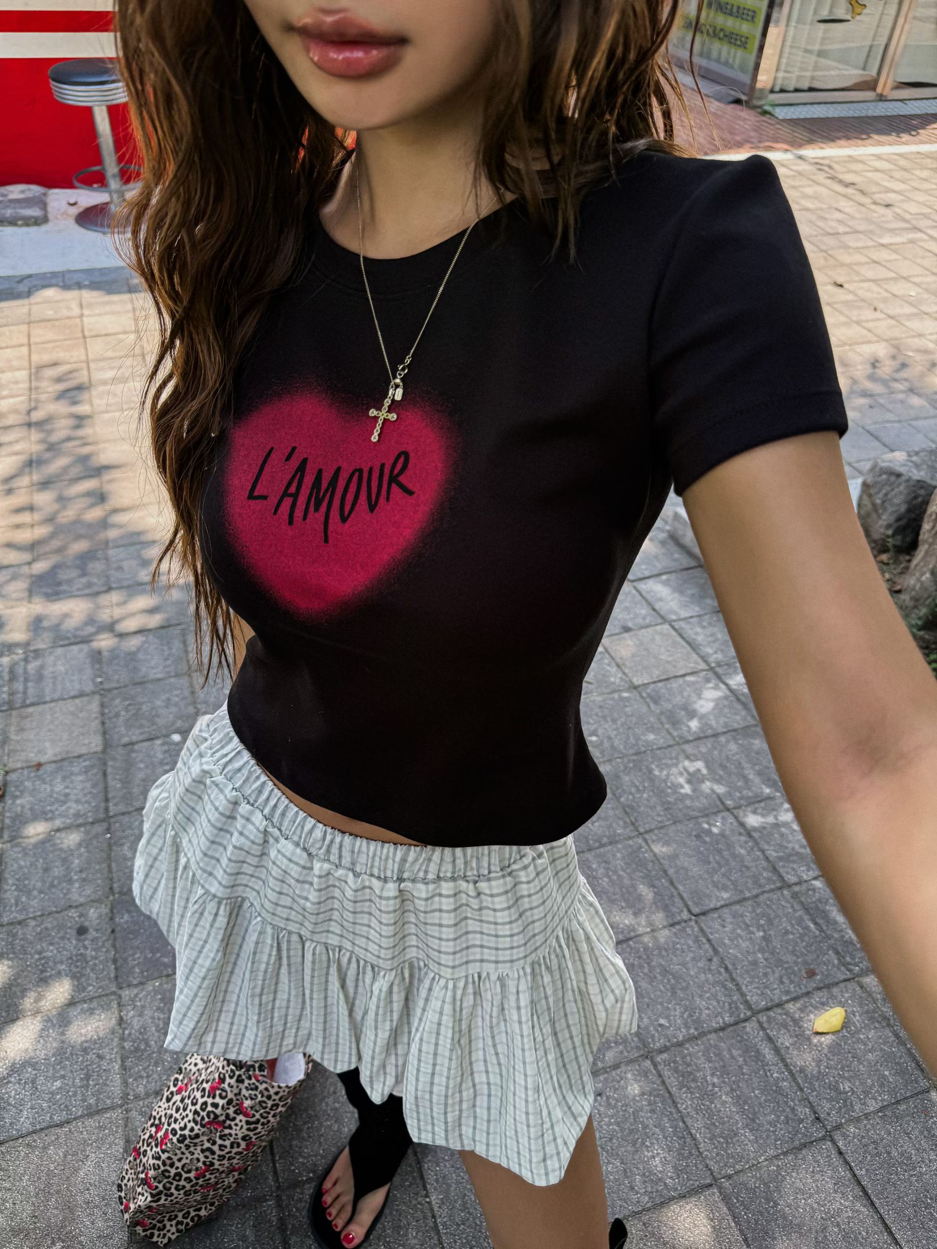 ♡正韓♡愛心字母短T7