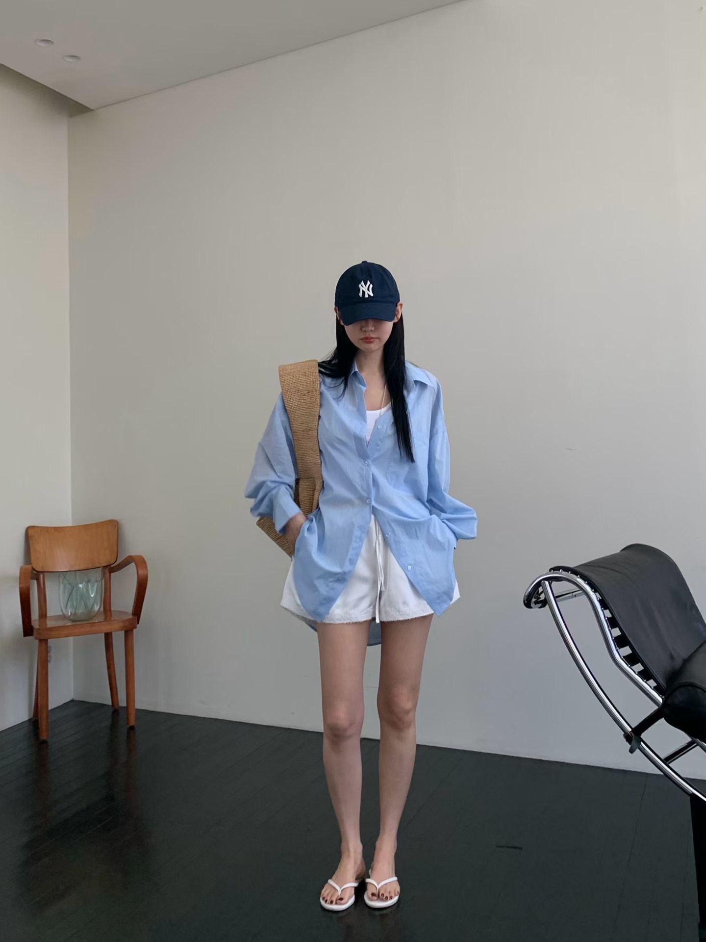 ♡正韓♡不易皺前短後長襯衫3