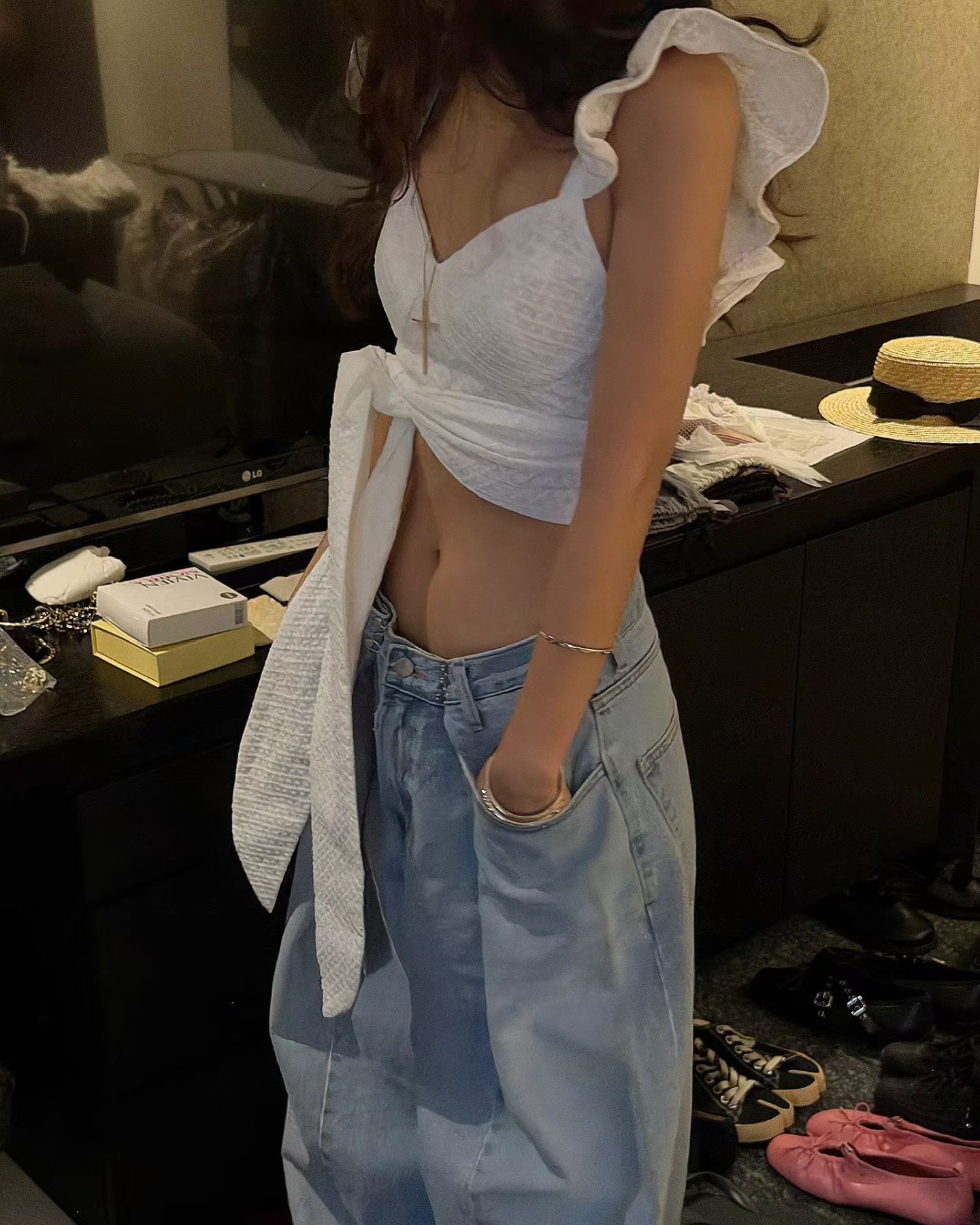 ♡正韓♡仙女系荷葉造型綁帶上衣6