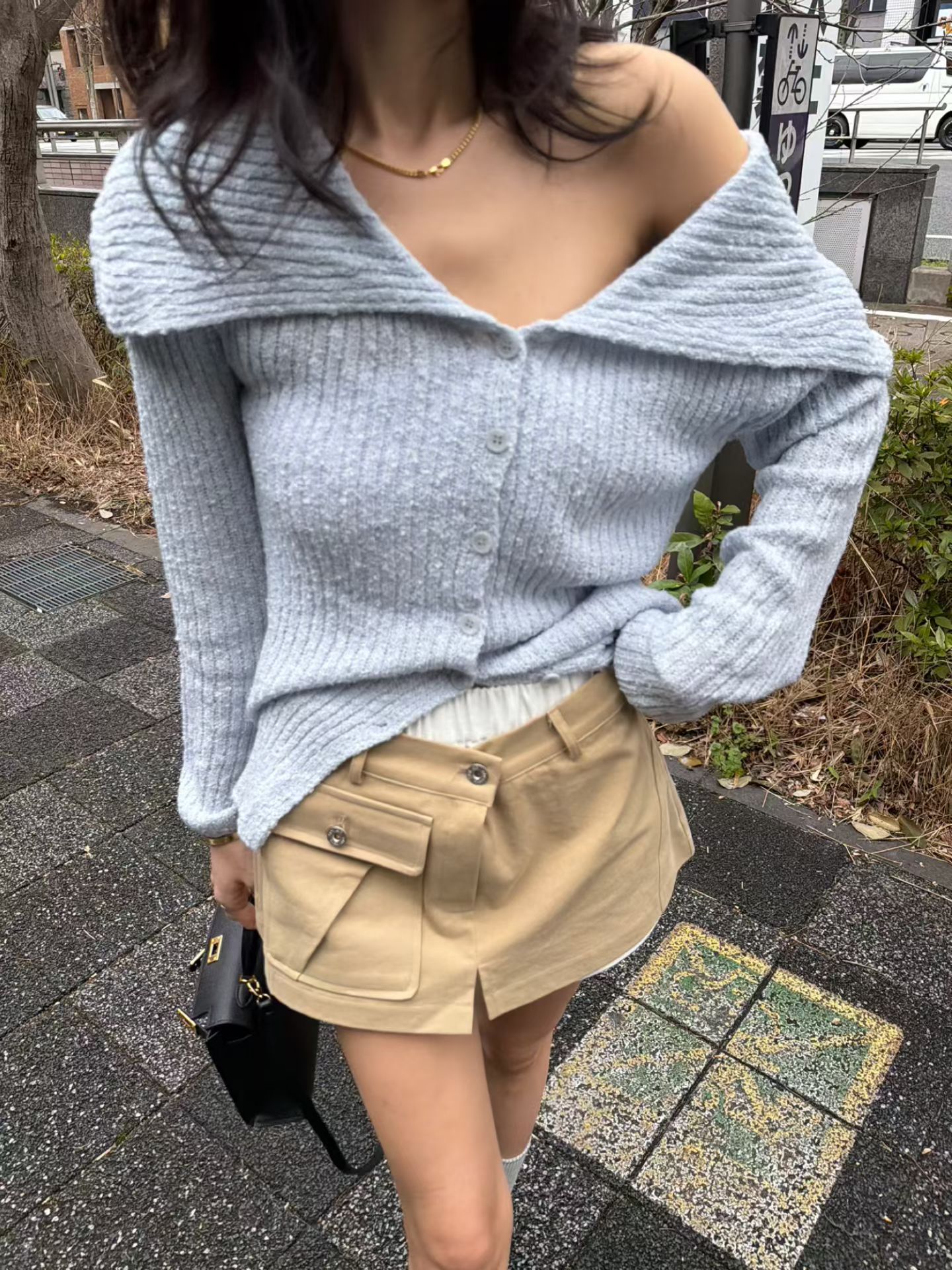 ♡正韓♡斜紋布大口袋短褲裙8