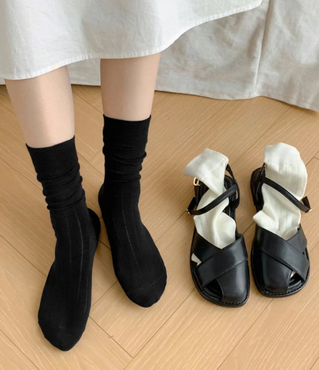 ♡正韓♡夏日涼感素色坑條襪3