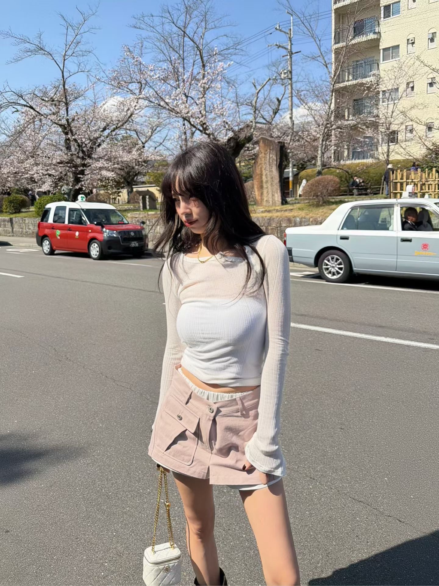 ♡正韓♡斜紋布大口袋短褲裙1