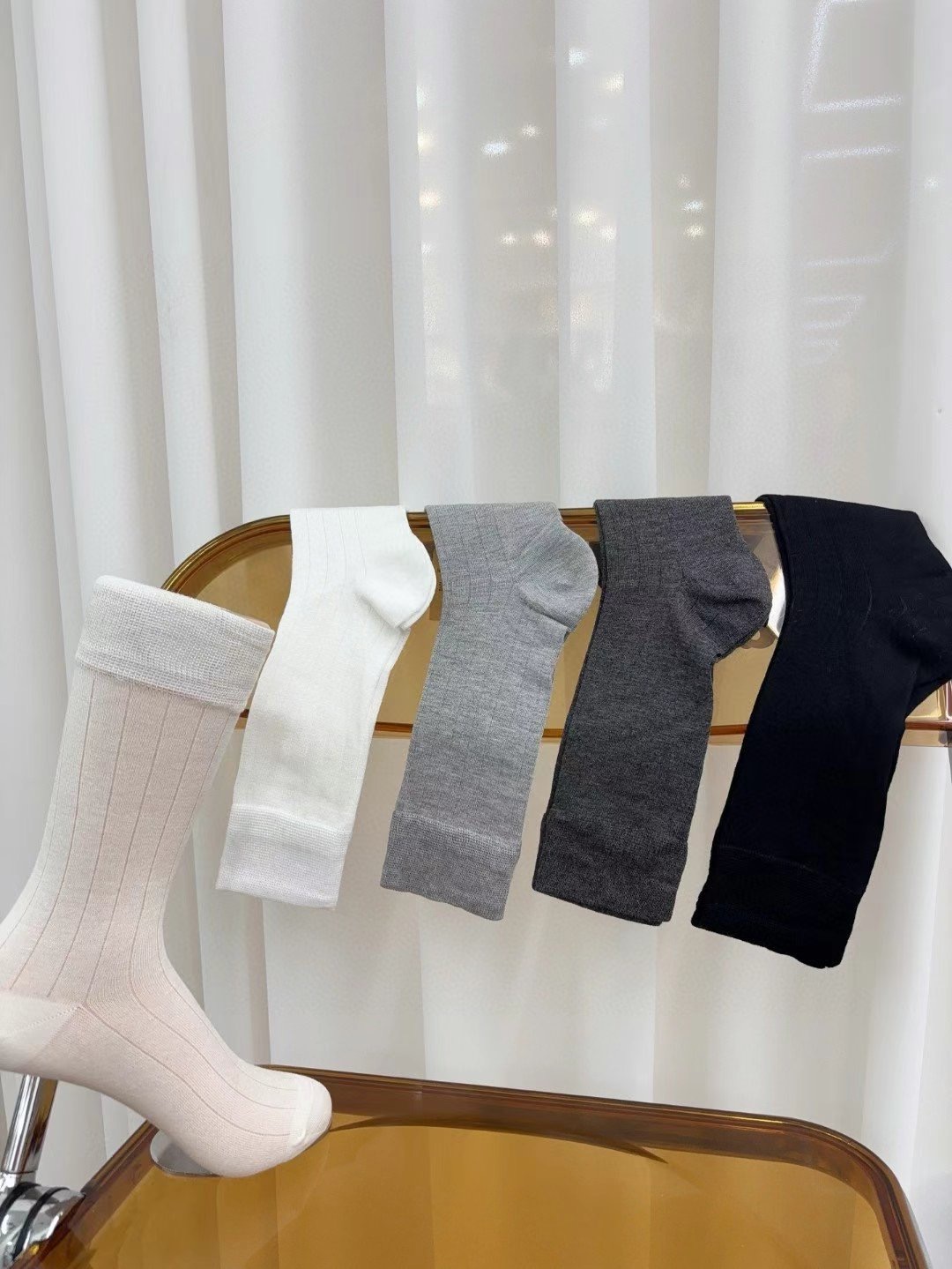 ♡正韓♡夏日涼感素色坑條襪2