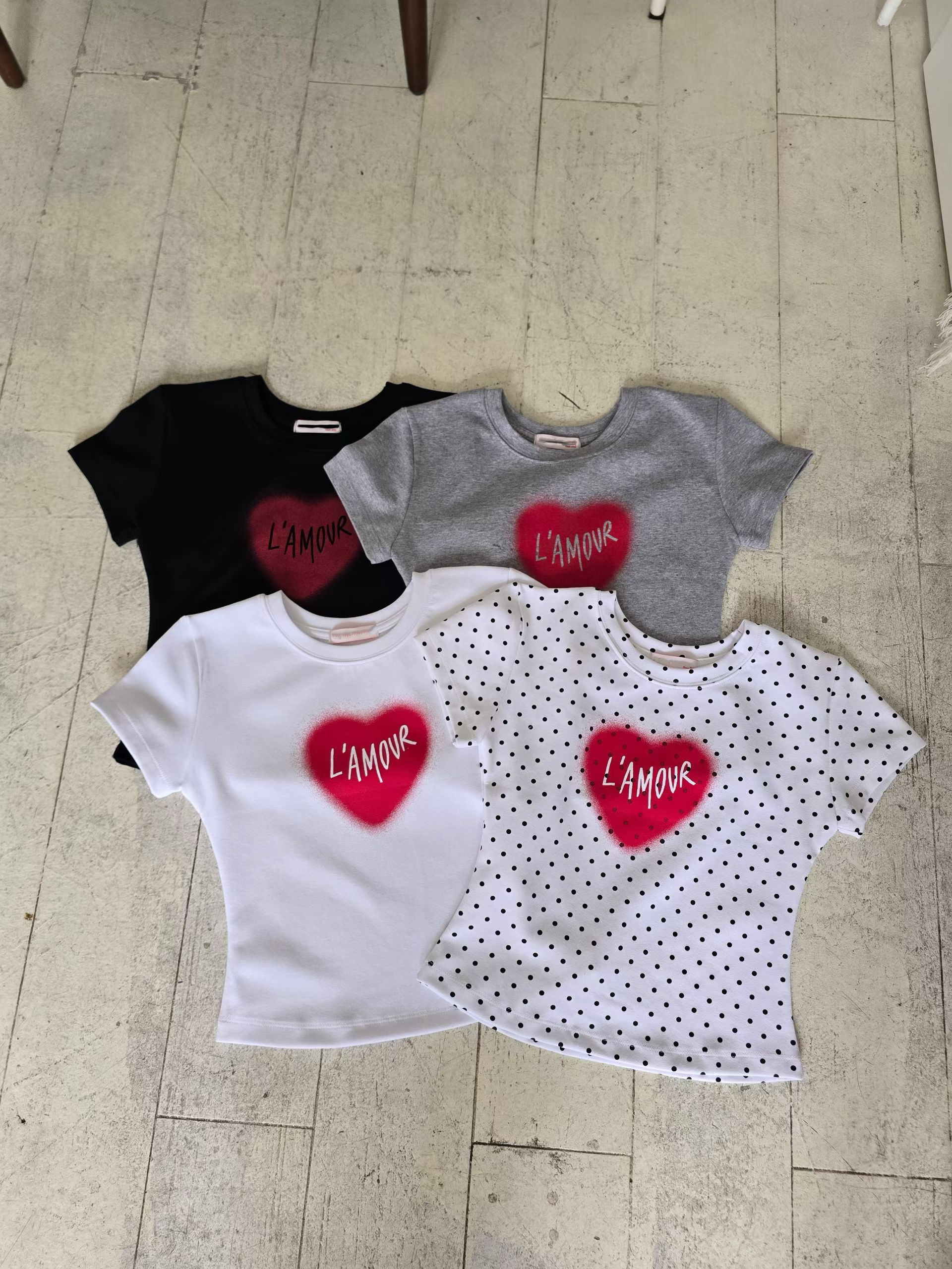 ♡正韓♡愛心字母短T9