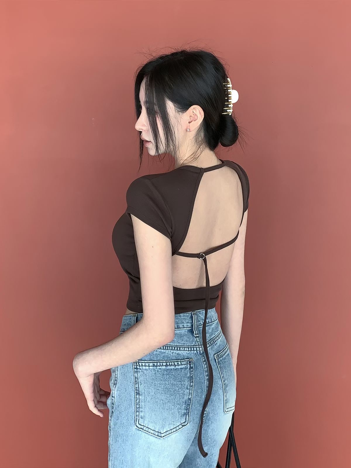 ♡正韓♡後露背摟空bra上衣10