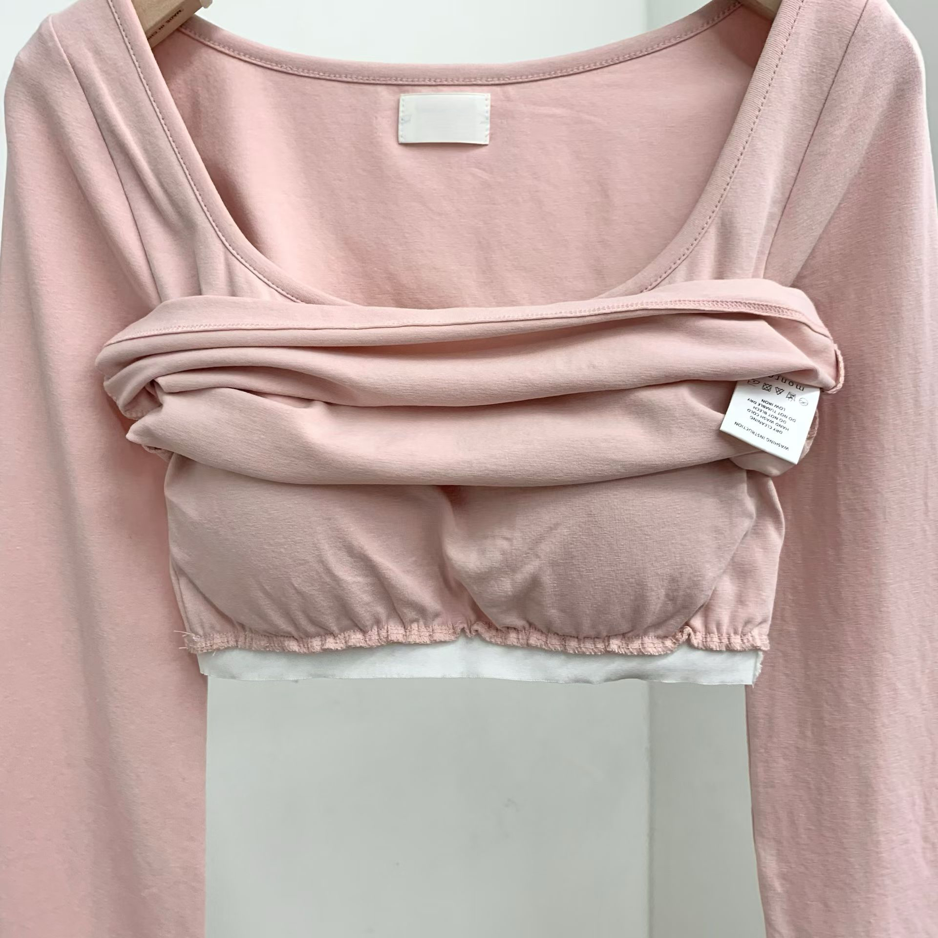 ♡正韓♡無墊肩刺繡U領bra上衣9