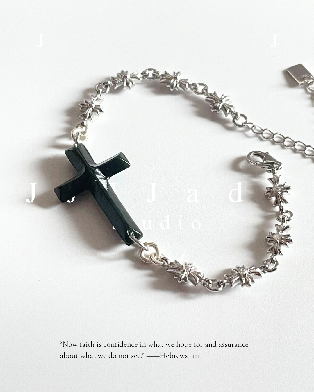 X42 奧瑟 |十字架手鍊 |黑青