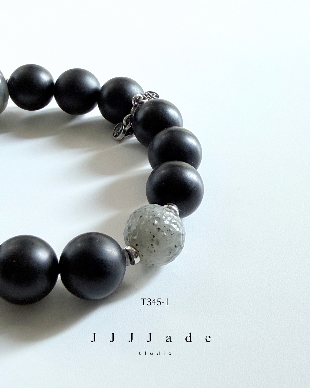 T345 一念 | 和田玉墨玉手串5