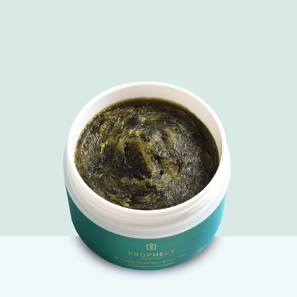 晶鑽北非尤加利葉純油美膚黑皂 200g (員購)