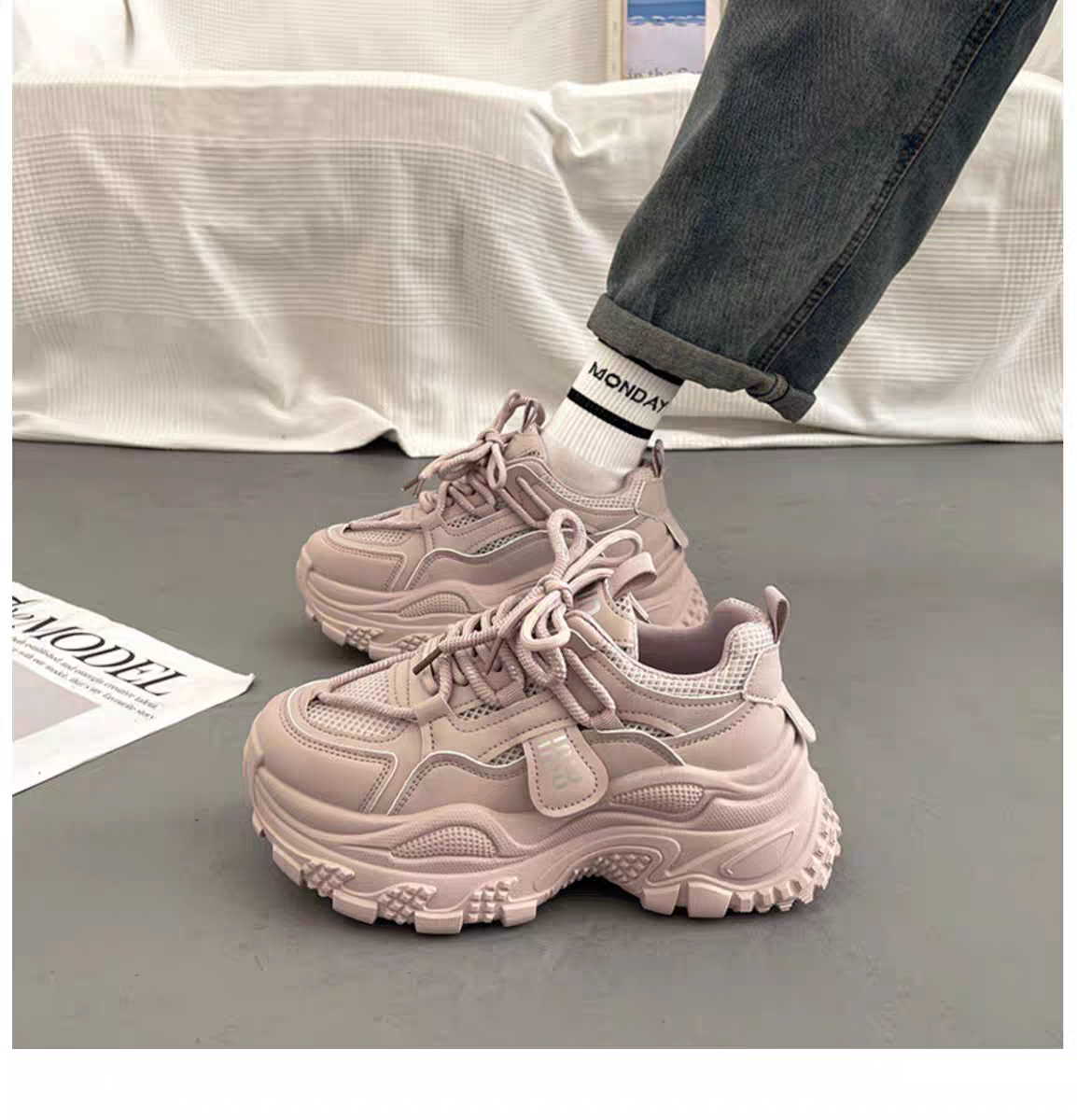 8cm直接給你拉長腿 厚底老爹鞋7