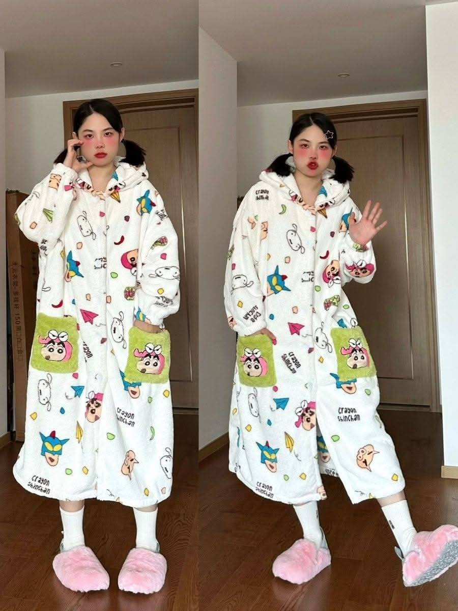 很推薦高質感 冬季小新造型保暖睡袍家居服