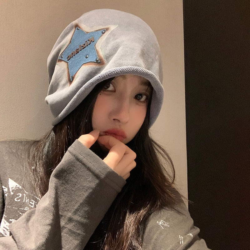 美式復古星星堆堆帽 瘦臉百搭帽3