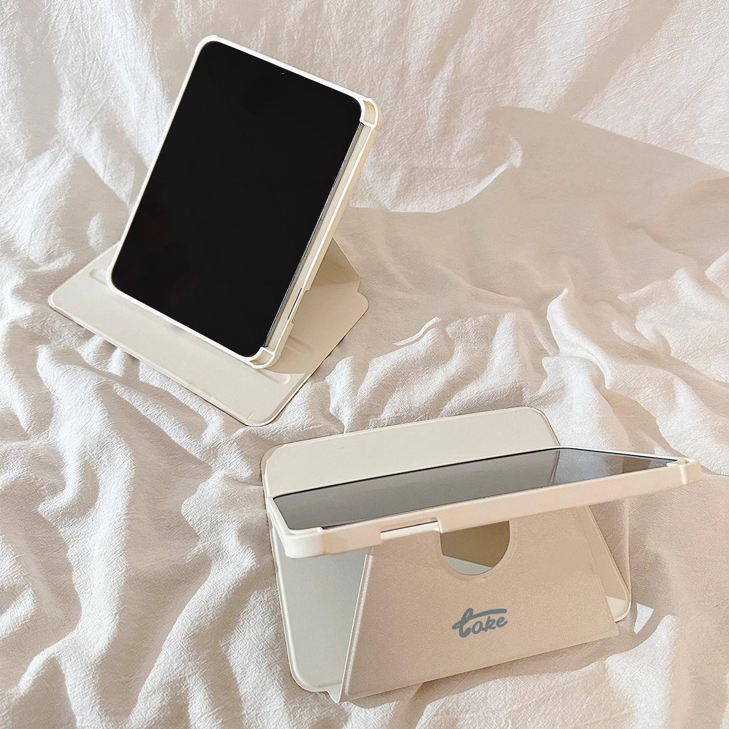 韓系藍棕條紋iPad保護套 Air/Pro系列平板殼5
