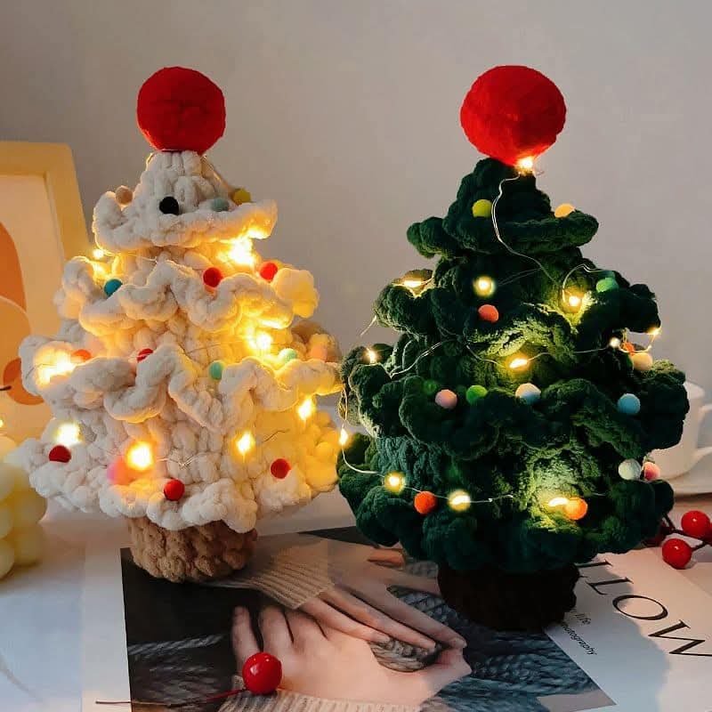 DIY手工鉤針編織聖誕樹2入