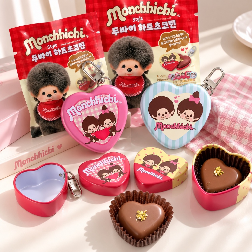 Monchhichi 蒙奇奇 杜拜巧克力心型鑰匙圈盲盒『8/31結單』6