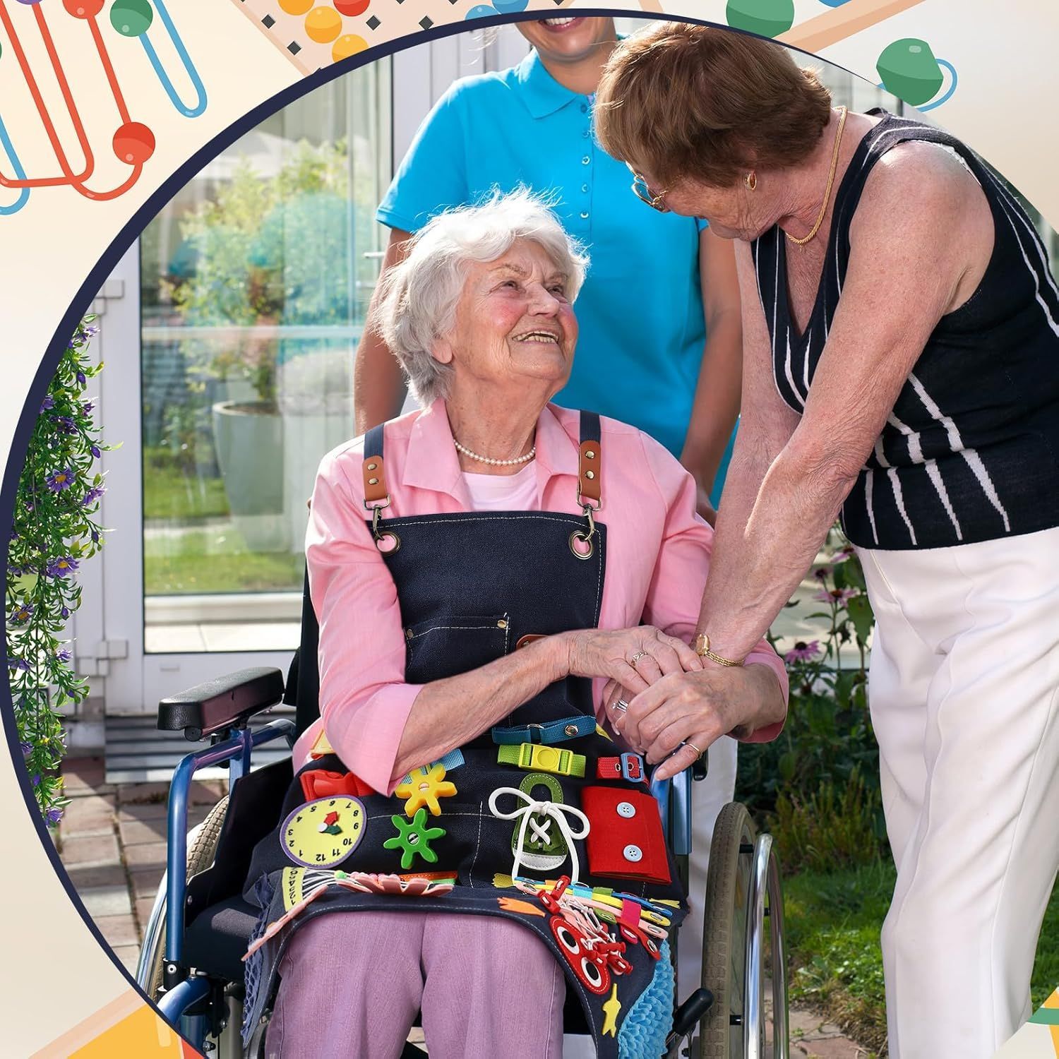 陪伴式感官訓練圍裙 長輩手部活動益智玩具5