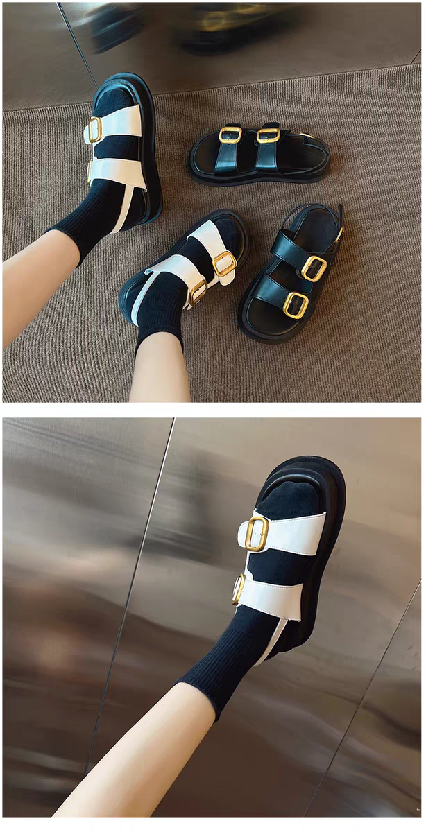 2026夏季新款 百搭增高金屬扣厚底涼鞋5