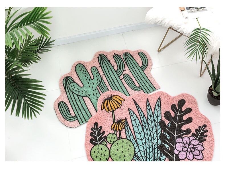 出口歐美可剪裁 一進門就被療癒植物系防滑地墊1
