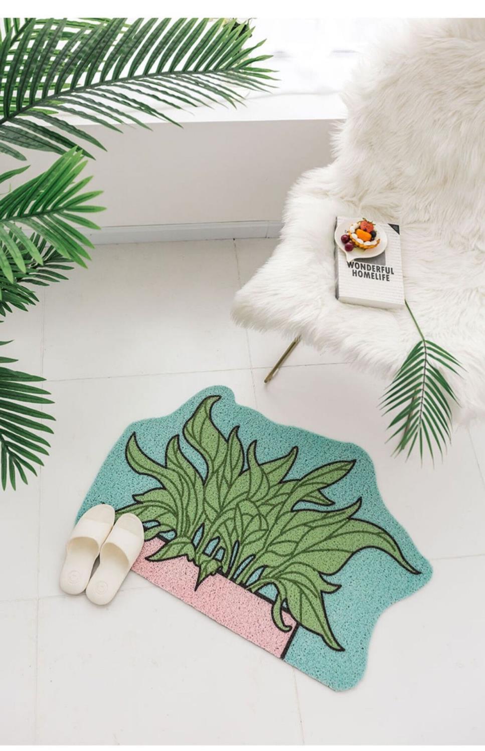 出口歐美可剪裁 一進門就被療癒植物系防滑地墊3