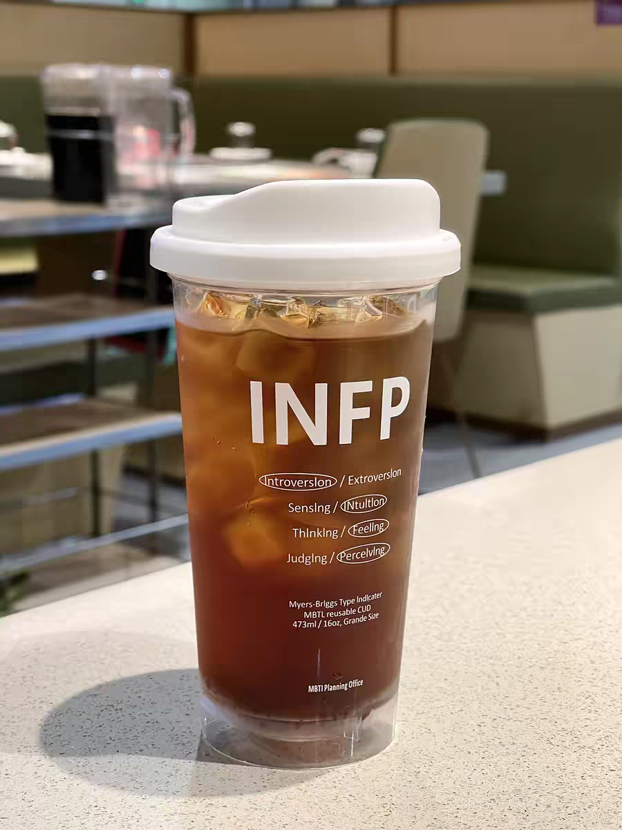 韓系博主同款MBTI十六人格隨行杯Tritan材質473ml大容量咖啡杯3