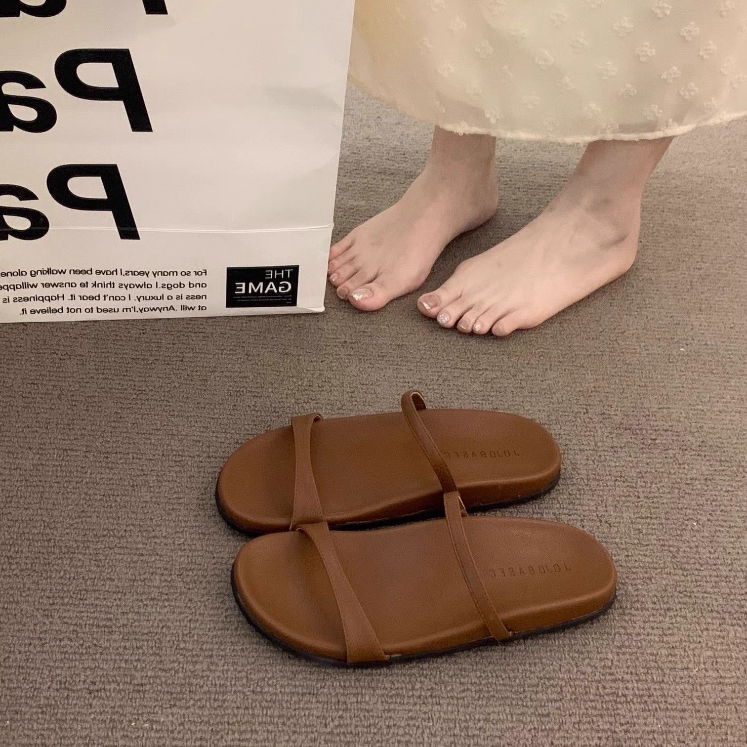 夏日百搭復古風涼拖鞋3