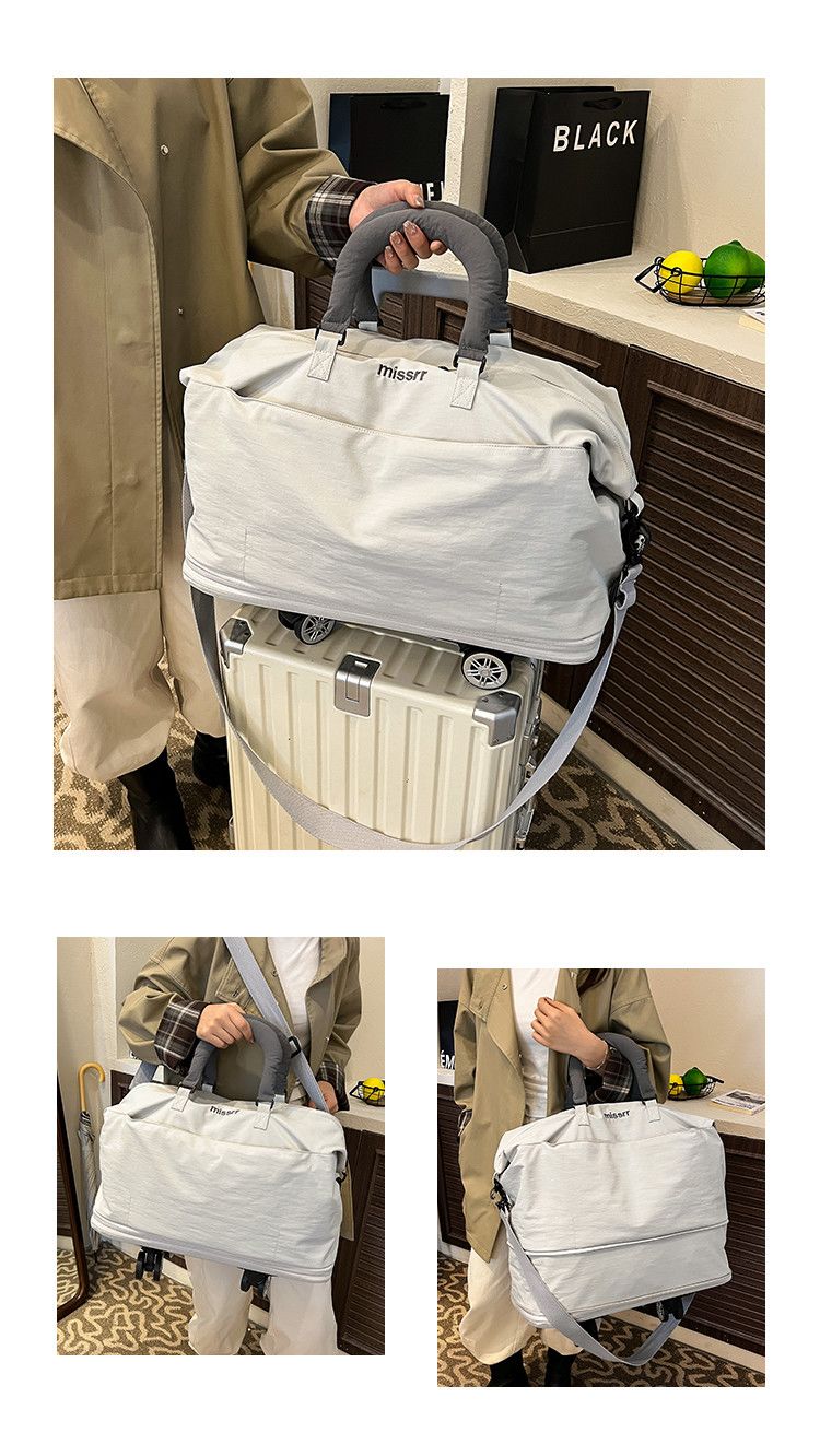 多功能可拆輪擴容旅行包 大容量雙層拉鍊設計 可上行李箱 健身/出差/旅行萬用包9